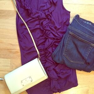 NWOT purple ruffle express top